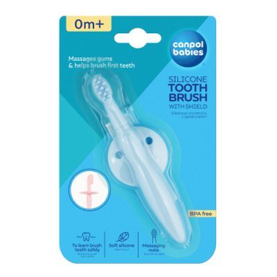 Canpol Babies Silikonowa Szczoteczka- Gryzak Niebieska 51/500_blu
