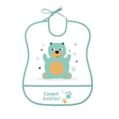 Canpol Babies Śliniak zmywalny miękki Cute animals Miś 2/919