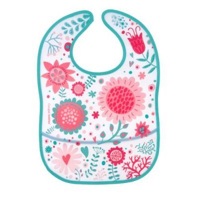 CANPOL BABIES Śliniak zmywalny z kieszenią Wild Nature różowy 9/234