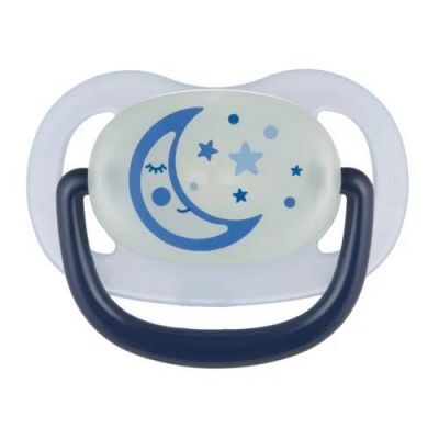 Canpol Babies Smoczek silikonowy anatomiczny świecący 0-6m niebieski, 1 szt.