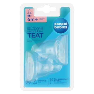 CANPOL BABIES Smoczek silikonowy okrągły średni kaszka 6m+, 2 sztuki 18/116