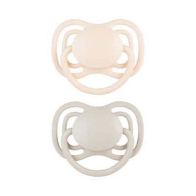 CANPOL BABIES Smoczek silikonowy symetryczny DentalAir 0-6m kremowy, 2 szt 23/228