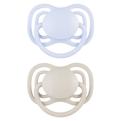 CANPOL BABIES Smoczek silikonowy symetryczny DentalAir 0-6m Nude niebieski 23/225, 2 szt.