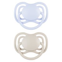 CANPOL BABIES Smoczek silikonowy symetryczny DentalAir 0-6m Nude niebieski 23/225, 2 szt.