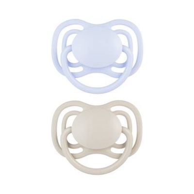 CANPOL BABIES Smoczek silikonowy symetryczny DentalAir 18m+ niebieski - beżowy, 2 szt. 23/227