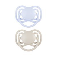 CANPOL BABIES Smoczek silikonowy symetryczny DentalAir 18m+ niebieski - beżowy, 2 szt. 23/227