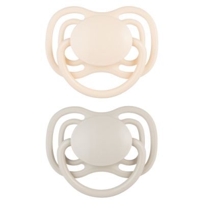 CANPOL BABIES Smoczek silikonowy symetryczny DentalAir 6-18m Nude kremowy 23/229, 2 szt.