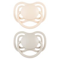 CANPOL BABIES Smoczek silikonowy symetryczny DentalAir 6-18m Nude kremowy 23/229, 2 szt.