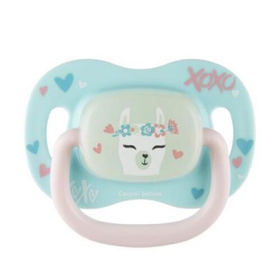 CANPOL BABIES Smoczek silikonowy symetryczny Exotic 18m+ Lama 34/922