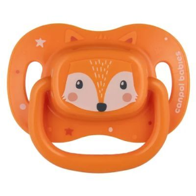 Canpol Babies Smoczek uspokajający kauczukowy 6-18m Animals pomarańczowy 22/594, 1 szt.