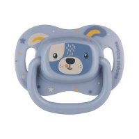 CANPOL BABIES Smoczek uspokajający silikonowy 0-6m symetryczny CUTE ANIMALS niebieski 34/924