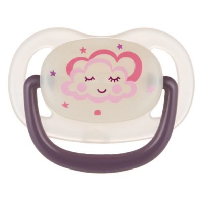 Canpol Babies Smoczek uspokajający silikonowy 6-18m anatomiczny Night Dreams różowy
