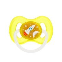 Canpol Babies Smoczek uspokajający Space 6-18m żółty, 1 szt.