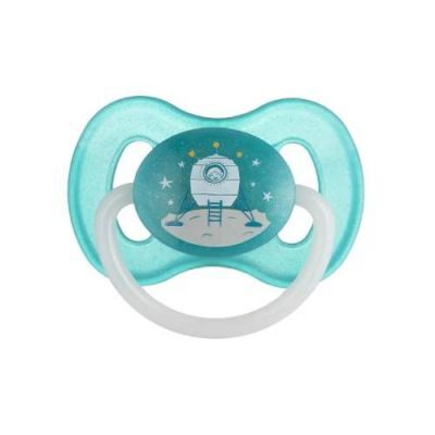 Canpol Babies Space Smoczek uspokajający kauczukowy okrągły Niebieski 6-18m
