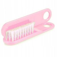 CANPOL BABIES Szczotka do włosów z naturalnego włosia różowa 2/424