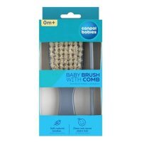 Canpol Babies Szczotka i grzebień z naturalnym włosiem Gold niebieska 7/406