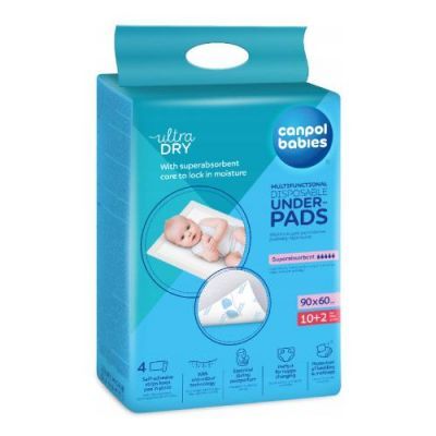 CANPOL BABIES Wielofunkcyjne podkłady higieniczne 90x60cm 78/002, 12szt.