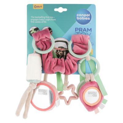 CANPOL BABIES  zawieszka do wózka/fotelika PASTEL FRIENDS z różowym, 1 sztuka 68/072