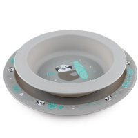 CANPOL BABIES Zestaw naczyń Leniwiec szare, 2szt.  56/523_grey