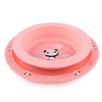 CANPOL BABIES Zestaw naczyń Panda  2szt. 56/523_pin różowe