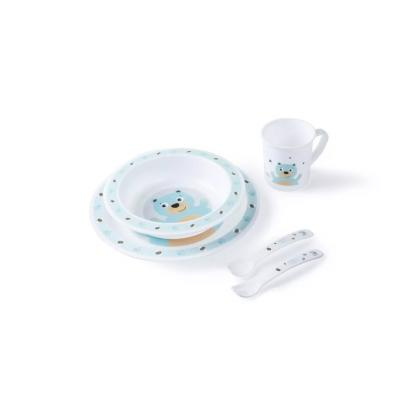 CANPOL BABIES Zestaw naczyń turkusowy MIŚ 12m+ 4/401_tur