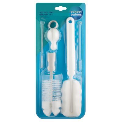CANPOL BABIES Zestaw szczotek do mycia butelek i smoczków biały 7/403