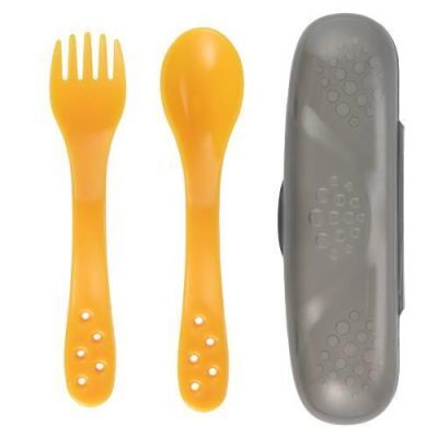 CANPOL BABIES Zestaw sztućców w etui - Żółte, 1szt.