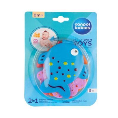CANPOL BABIES zestaw zabawek do kąpieli z przyssawkami, 5 szt. 80/003
