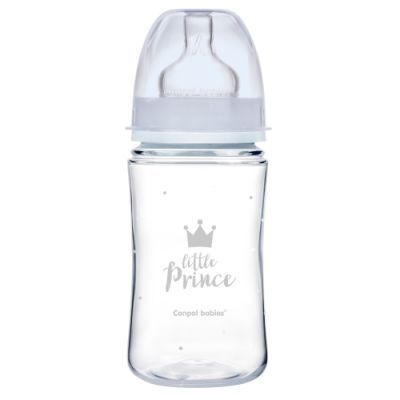 CANPOL EasyStart butelka antykolkowa szerokootworowa ROYAL 240 ml NIEBIESKA 35/234_blu