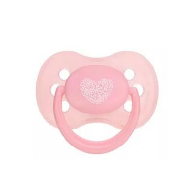 CANPOL Smoczek silikonowy symetryczny 0-6m różowy 22/416