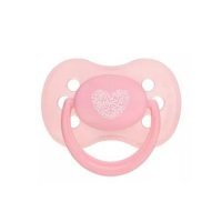 CANPOL Smoczek silikonowy symetryczny 0-6m różowy 22/416