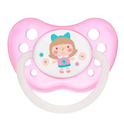 CANPOL Smoczek uspokajający silikonowy anatomiczny TOYS Różowy 18m+