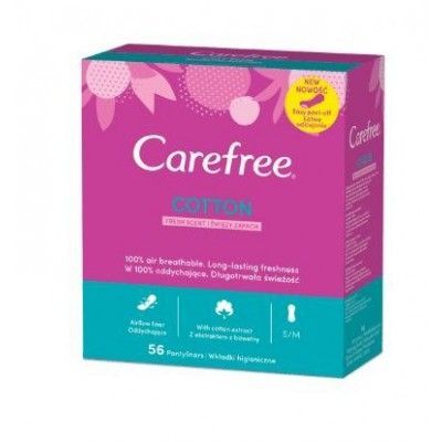 CAREFREE Cotton Wkładki higieniczne, 56 sztuk