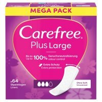 CAREFREE Plus Large Wkładki higieniczne, 64 szt.