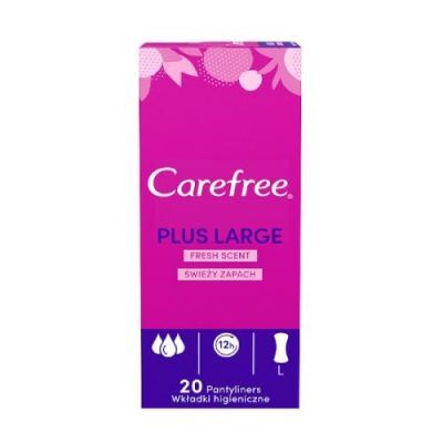 CAREFREE Plus Large Wkładki higieniczne świeży zapach, 20 sztuk