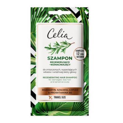 Celia Szampon regenerująco‑wzmacniający do włosów zniszczonych i wypadających, 10 ml