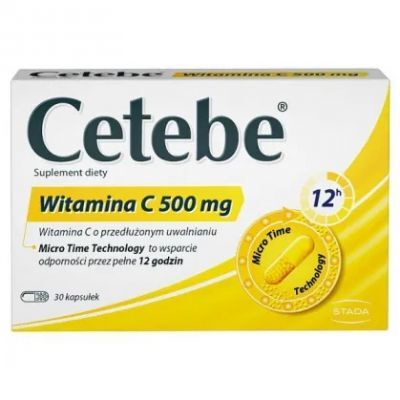 CETEBE Witamina C 500 mg 30 kapsułek