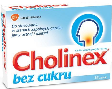 CHOLINEX BEZ CUKRU 16 tabletek do ssania