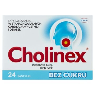 Cholinex Bez cukru, 24 pastylki