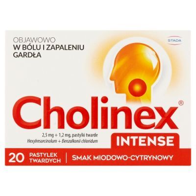 CHOLINEX INTENSE smak miodowo-cytrynowy, 20 tabletek