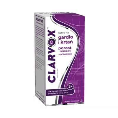 Clarvox Syrop na gardło i krtań z porostem islandzkim i prawoślazem, 200 ml