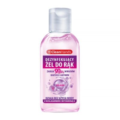CleanHands Żel antybakteryjny do rąk z kolagenem i witaminą E, 50 ml