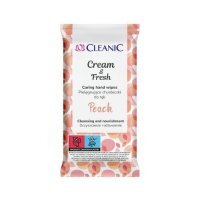 CLEANIC Cream&amp;Fresh Chusteczki do rąk Brzoskwinia, 15szt.