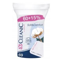 CLEANIC Soft &amp; Comfort Płatki kosmetyczne kwadratowe, 69 szt.