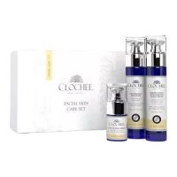 CLOCHEE Anti-Age Facial Skin Care Zestaw: Krem przeciwzmarszczkowy na dzień, 50ml + Krem odmładzająco-regenerujący na noc, 50ml + Wygładzający krem pod oczy, 15ml