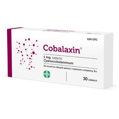 Cobalaxin 1 mg, 30 tabletek - do leczenia różnych postaci niedoboru witaminy B12