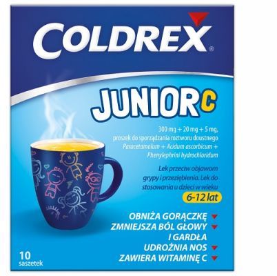 Coldrex Junior C, 10 saszetek - lek z paracetamolem