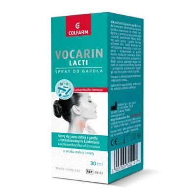 COLFARM Vocarin Lacti Spray do gardła o smaku maliny i mięty, 30 ml