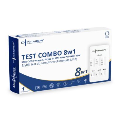 Combo Test do samokontroli szybki 8w1 SARS-CoV-2/Grypa A/Grypa B/RSV/ADV/PIV/HRV/MPV