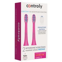 Controly Końcówki do szczoteczki sonicznej Supersonic i Daily II średnie różowe, 2 szt.